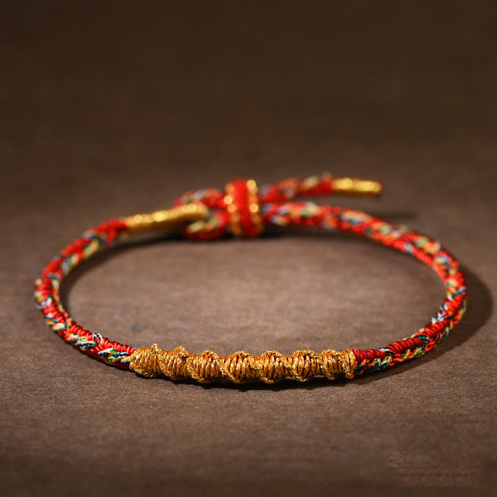 Braccialetto in corda intrecciata con Buddha Stones, fatto a mano, zodiaco cinese, Buddha natale, fortuna e forza