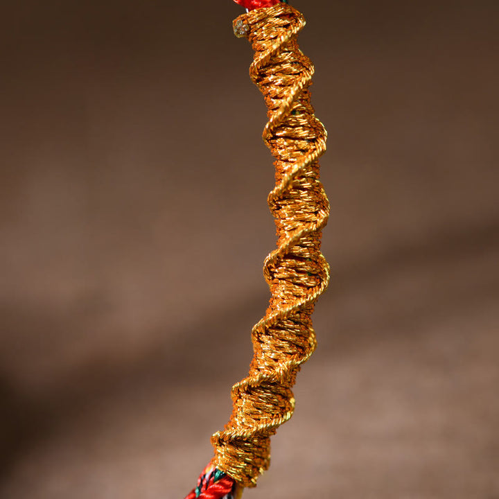 Braccialetto in corda intrecciata con Buddha Stones, fatto a mano, zodiaco cinese, Buddha natale, fortuna e forza