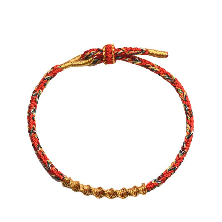 Braccialetto in corda intrecciata con Buddha Stones, fatto a mano, zodiaco cinese, Buddha natale, fortuna e forza