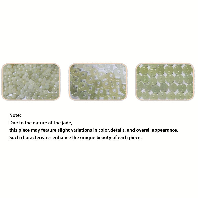 Braccialetto della fortuna con fibbia della pace in giada naturale Hetian in argento sterling 999 Buddha Stones - image 16