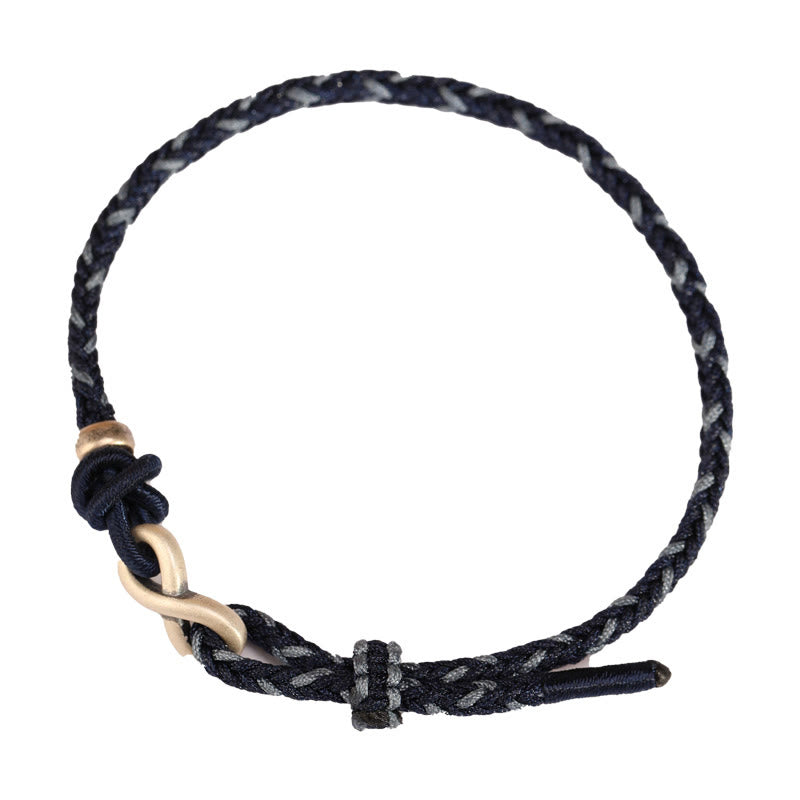 Braccialetto con corda portafortuna con simbolo dell'infinito e nodo infinito in argento sterling 999 fatto a mano Buddha Stones - image 17