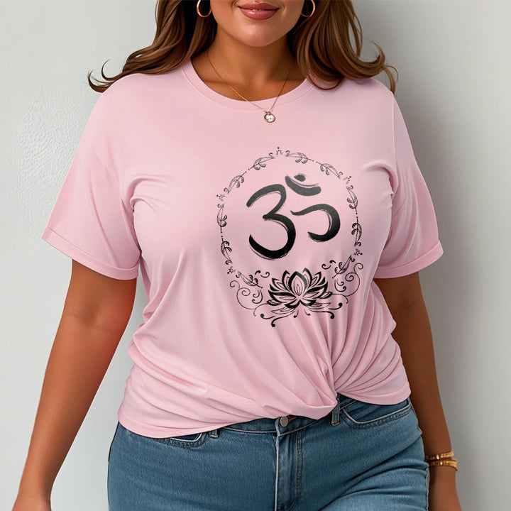 Maglietta in cotone con schizzo Buddha Stones OM Lotus - image 16