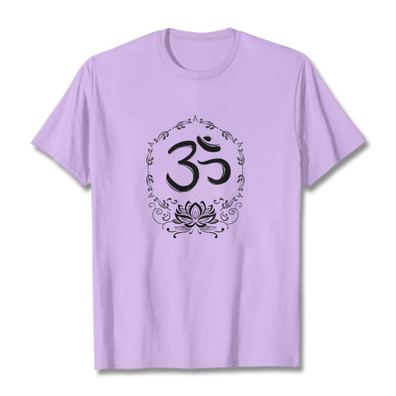 Maglietta in cotone con schizzo Buddha Stones OM Lotus - Prugna - 2XL - image 17