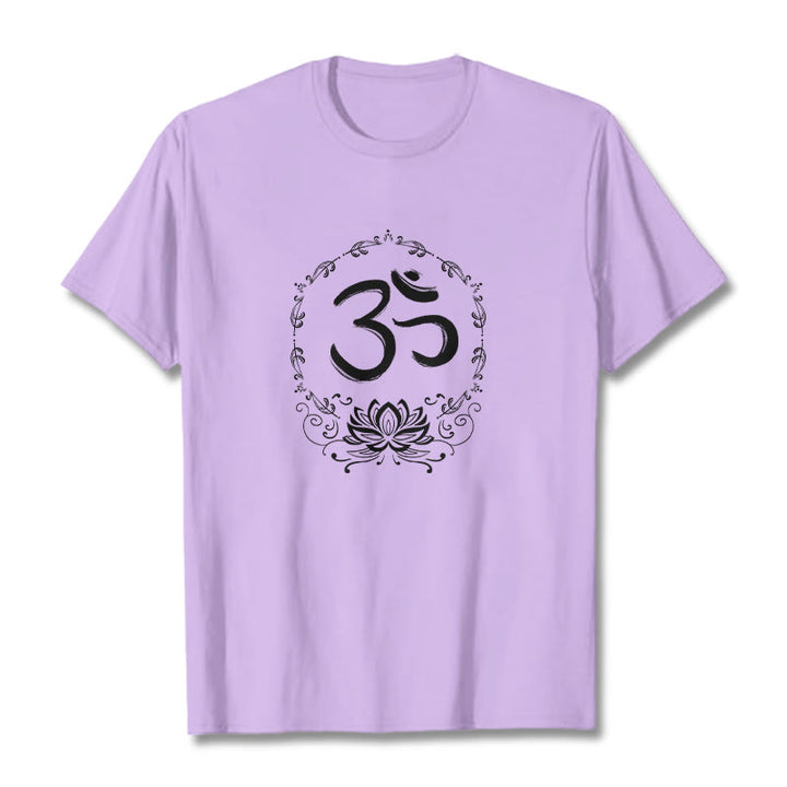 Maglietta in cotone con schizzo Buddha Stones OM Lotus - Prugna - 2XL - image 17