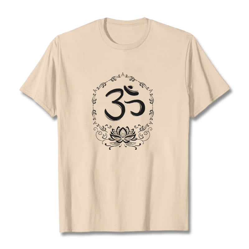 Maglietta in cotone con schizzo Buddha Stones OM Lotus - Biscotto - 2XL - image 11