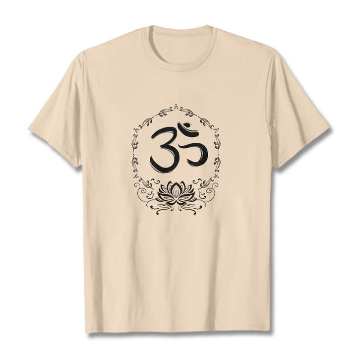 Maglietta in cotone con schizzo Buddha Stones OM Lotus - Biscotto - 2XL - image 12