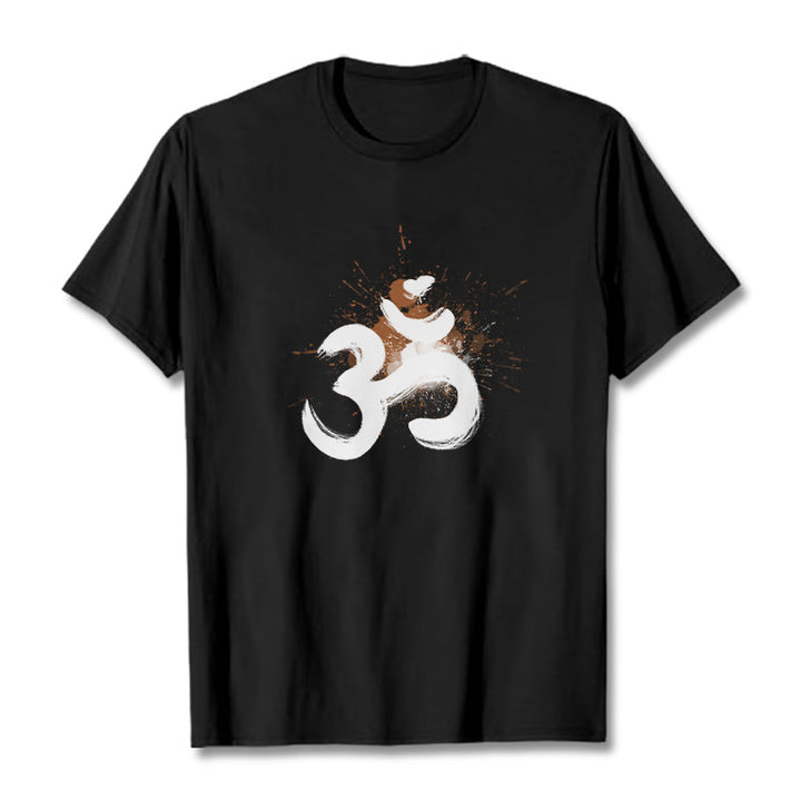 Maglietta in cotone con disegno sanscrito Buddha Stones OM - Nero - 2XL - image 5
