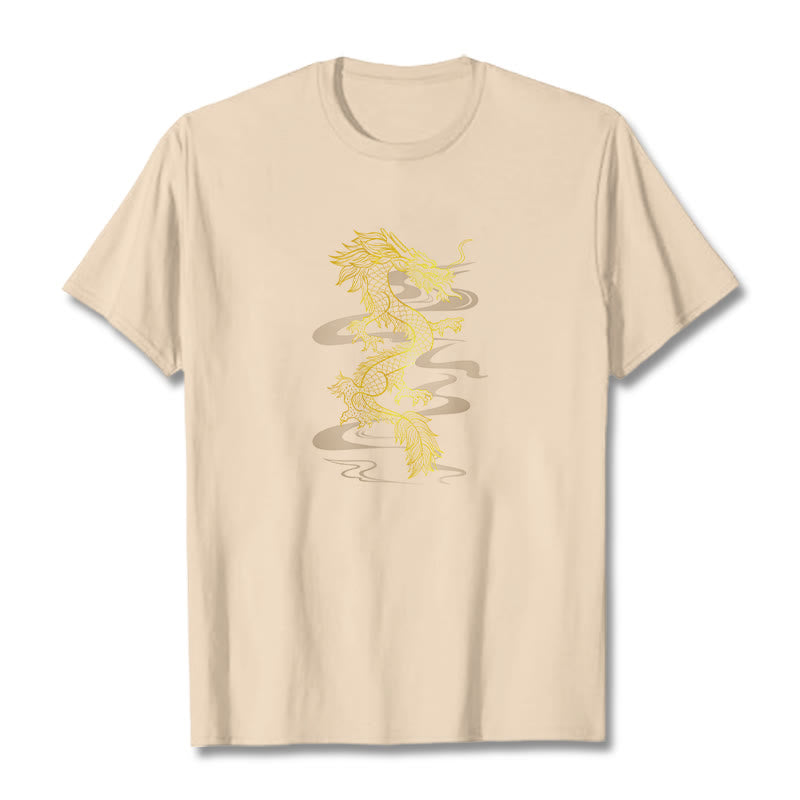 Maglietta in cotone con motivo Buddha Stones Golden Dragon - Biscotto - 2XL - image 13