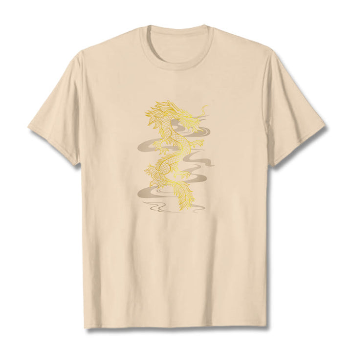 Maglietta in cotone con motivo Buddha Stones Golden Dragon - Biscotto - 2XL - image 13