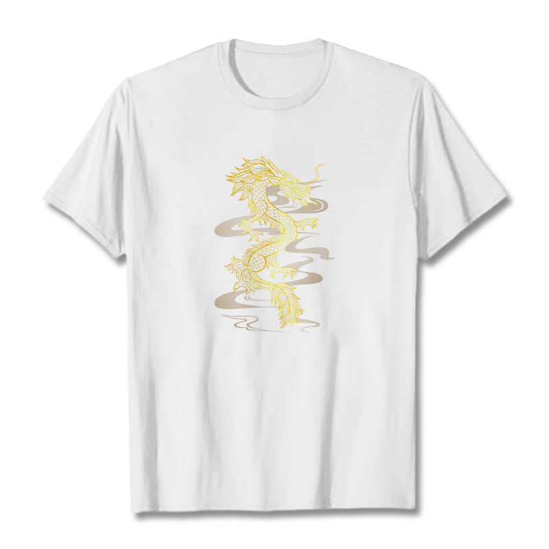 Maglietta in cotone con motivo Buddha Stones Golden Dragon - Bianco - 2XL - image 7