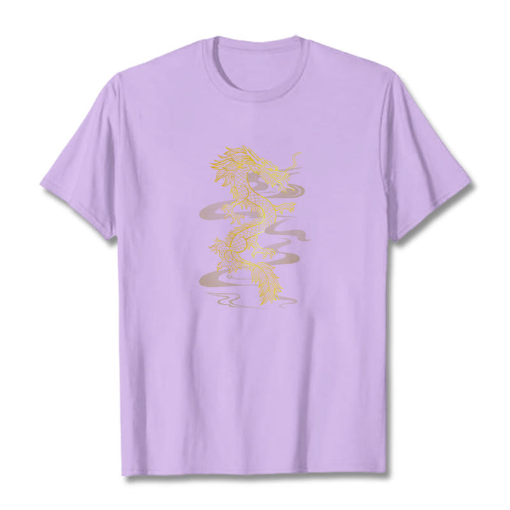 Maglietta in cotone con motivo Buddha Stones Golden Dragon - Prugna - 2XL - image 17