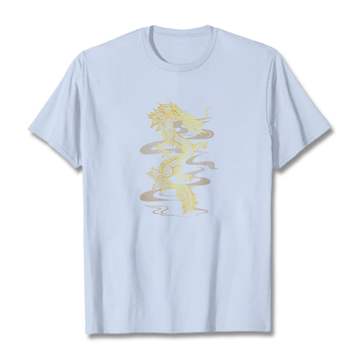 Maglietta in cotone con motivo Buddha Stones Golden Dragon - Ciano chiaro - 2XL - image 5