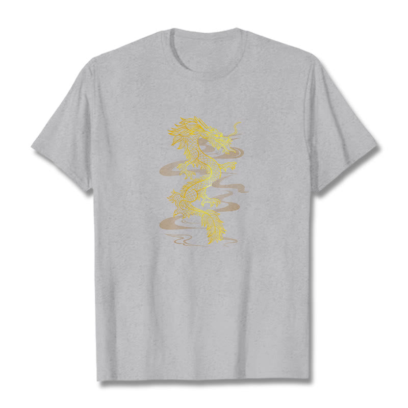 Maglietta in cotone con motivo Buddha Stones Golden Dragon - Grigio chiaro - 2XL - image 12
