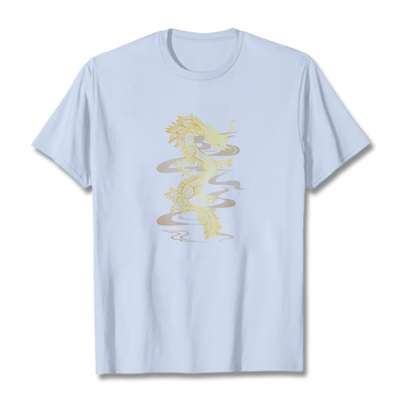 Maglietta in cotone con motivo Buddha Stones Golden Dragon - Ciano chiaro - 2XL - image 6