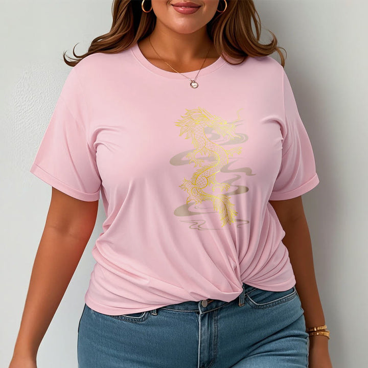 Maglietta in cotone con motivo Buddha Stones Golden Dragon - image 20