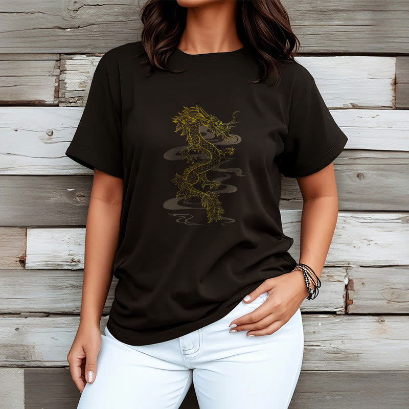Maglietta in cotone con motivo Buddha Stones Golden Dragon - image 4