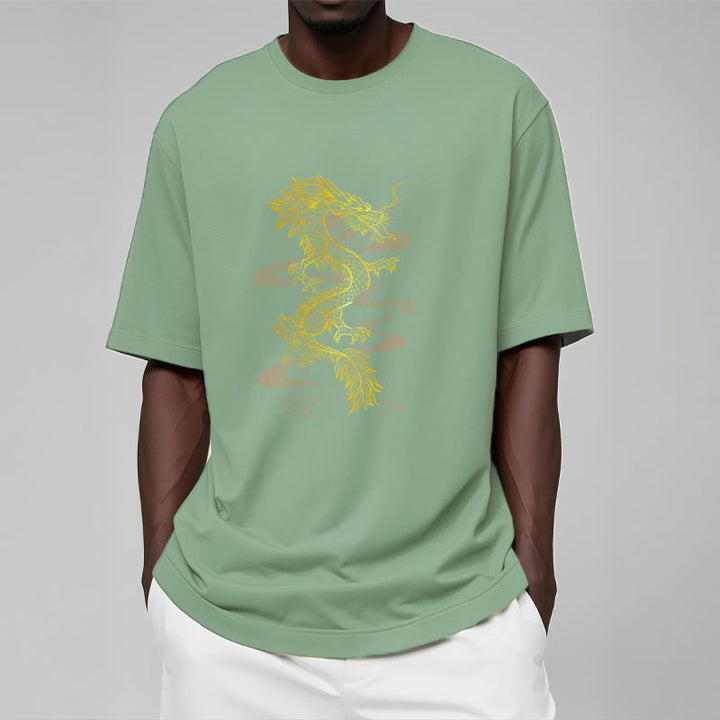 Maglietta in cotone con motivo Buddha Stones Golden Dragon - image 16