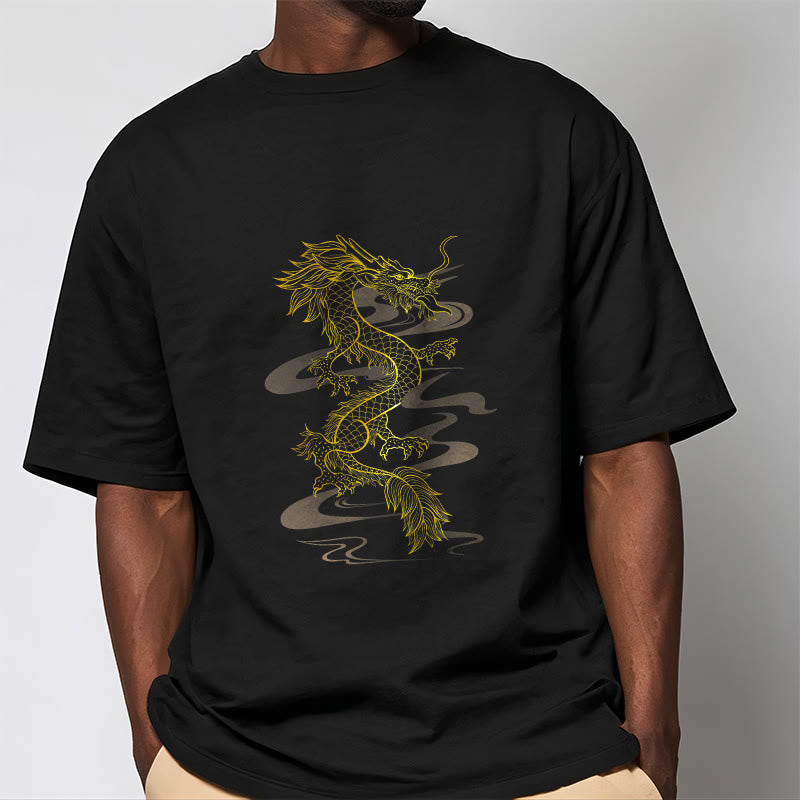 Maglietta in cotone con motivo Buddha Stones Golden Dragon - image 3