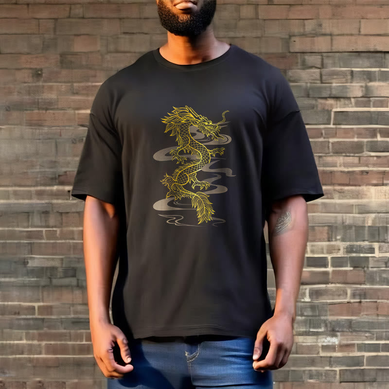 Maglietta in cotone con motivo Buddha Stones Golden Dragon - image 2