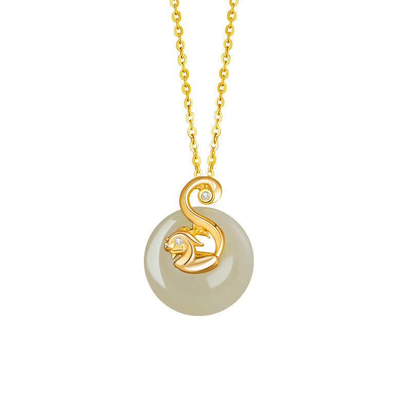 Buddha Stones Zodiaco cinese Giada Hetian Argento Sterling 925 Collana con ciondolo Abbondanza - Giada Hetian Argento Sterling 925-Capra - image 25