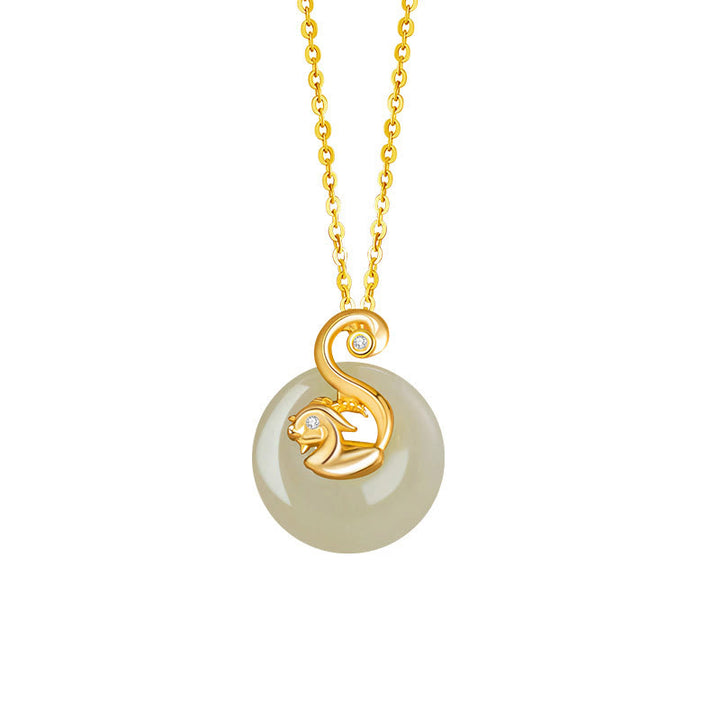 Buddha Stones Zodiaco cinese Giada Hetian Argento Sterling 925 Collana con ciondolo Abbondanza - Giada Hetian Argento Sterling 925-Capra - image 25