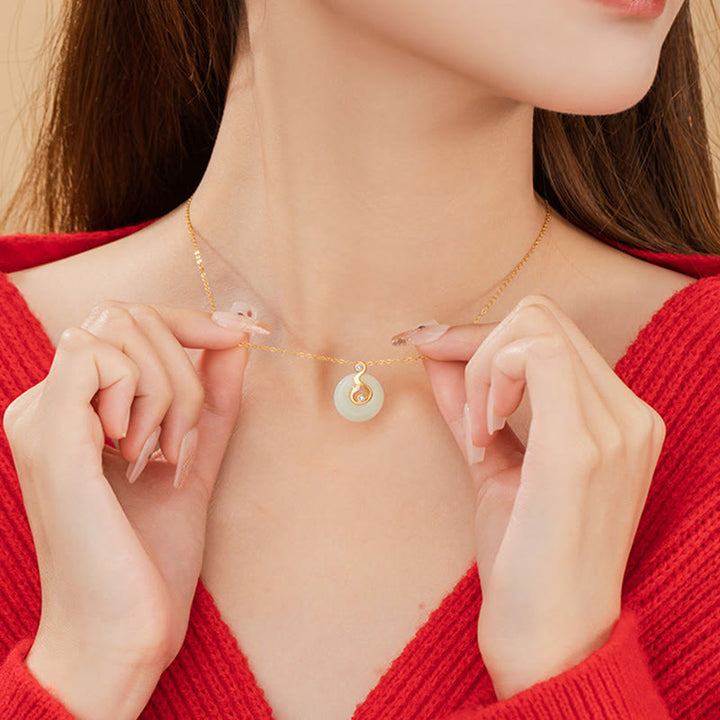 Buddha Stones Zodiaco cinese Giada Hetian Argento Sterling 925 Collana con ciondolo Abbondanza - image 20