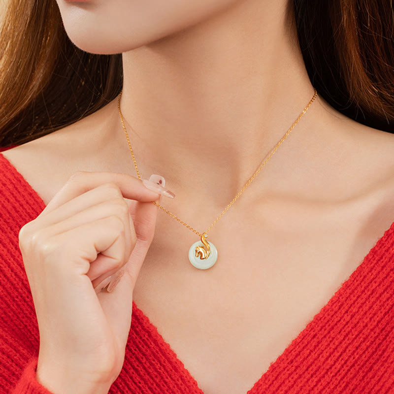 Buddha Stones Zodiaco cinese Giada Hetian Argento Sterling 925 Collana con ciondolo Abbondanza - image 22