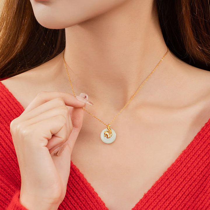 Buddha Stones Zodiaco cinese Giada Hetian Argento Sterling 925 Collana con ciondolo Abbondanza - image 22