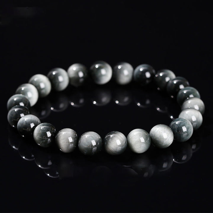 Braccialetto Buddha Stones Natural Eagle's Eye Stone Coraggio Positivo