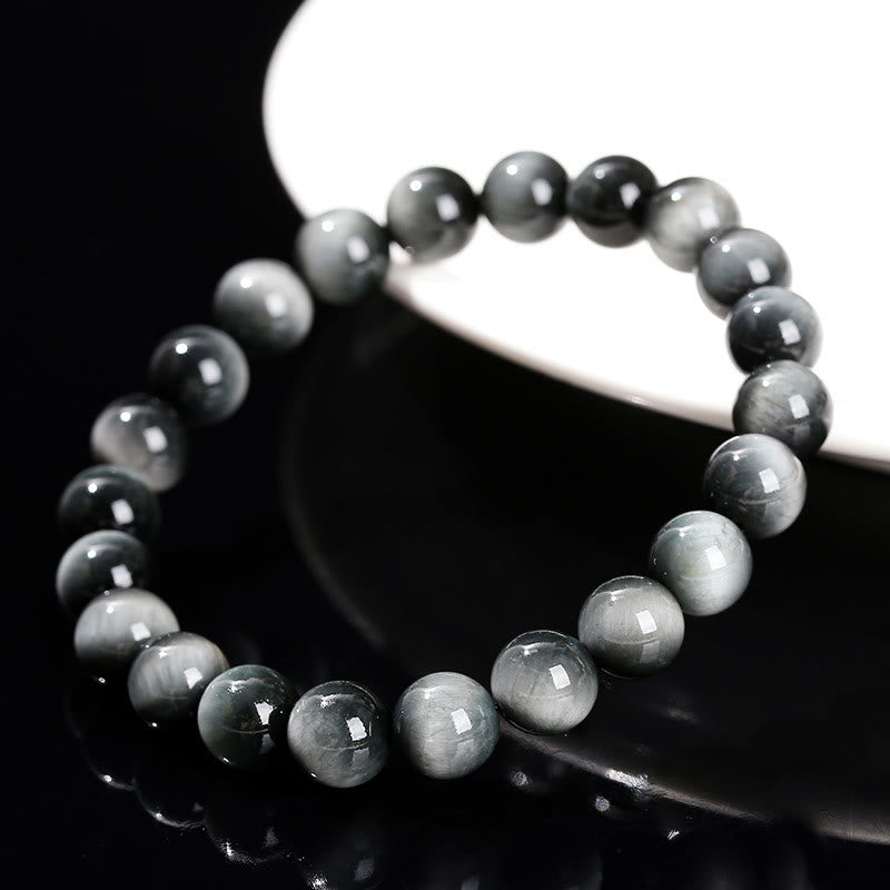 Braccialetto Buddha Stones Natural Eagle's Eye Stone Coraggio Positivo