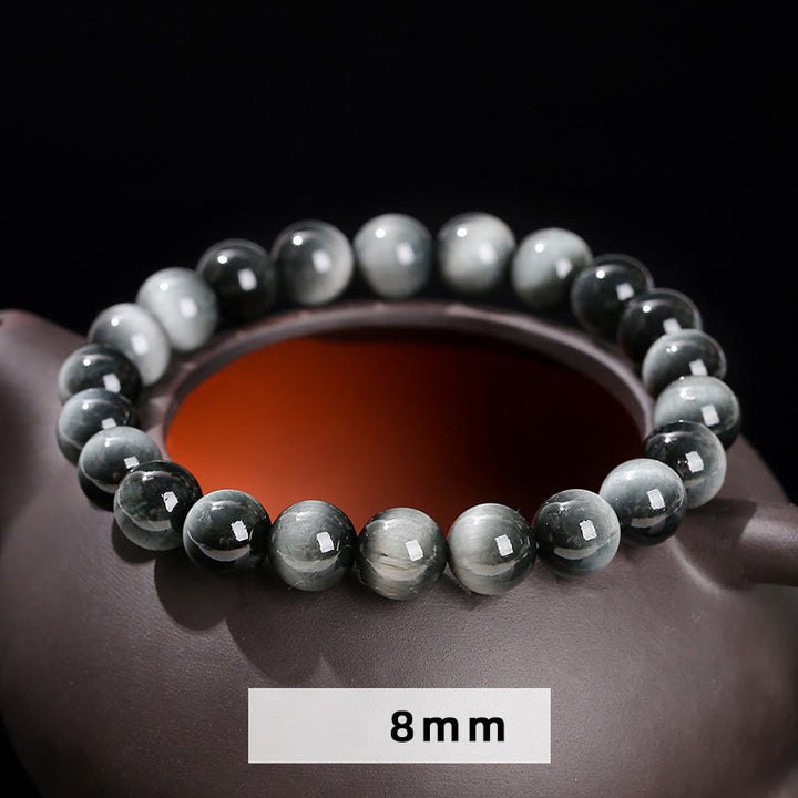 Braccialetto Buddha Stones Natural Eagle's Eye Stone Coraggio Positivo