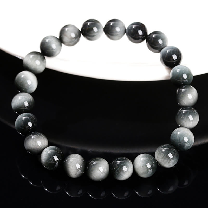 Braccialetto Buddha Stones Natural Eagle's Eye Stone Coraggio Positivo