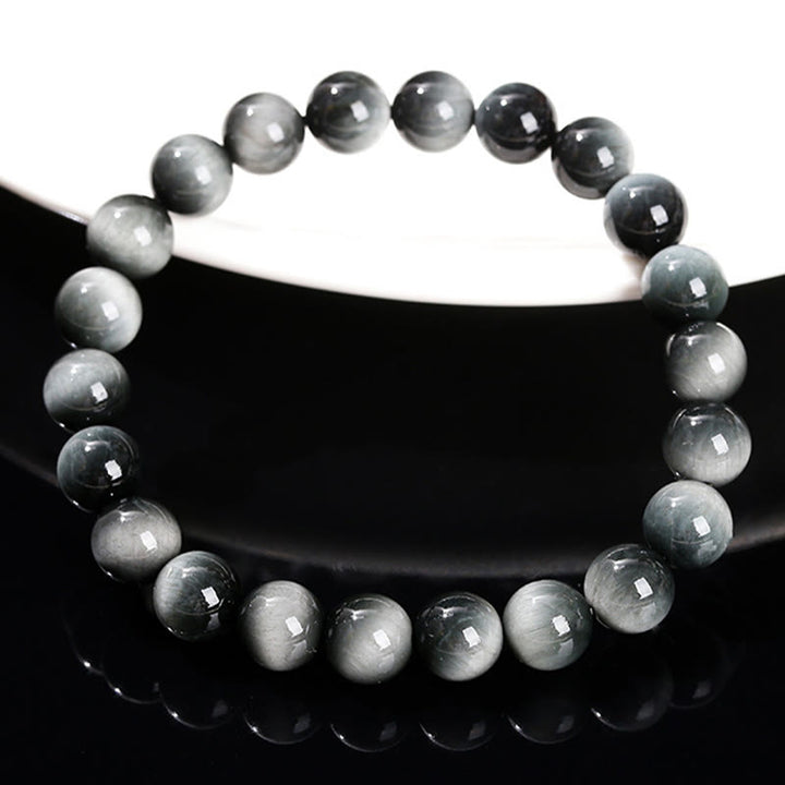 Braccialetto Buddha Stones Natural Eagle's Eye Stone Coraggio Positivo
