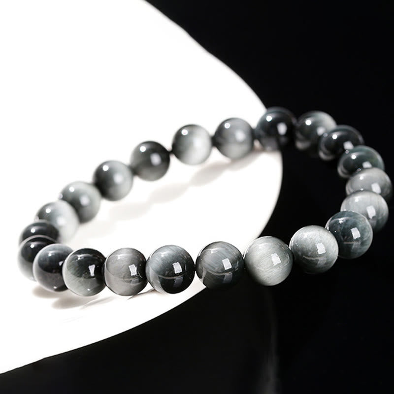 Braccialetto Buddha Stones Natural Eagle's Eye Stone Coraggio Positivo