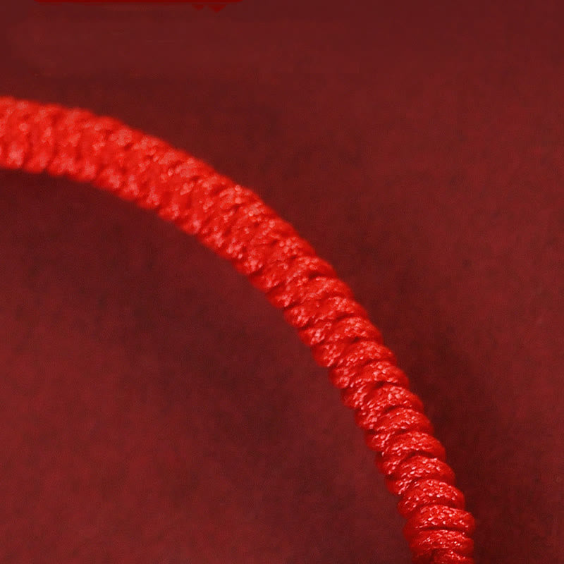 Braccialetto di protezione intrecciato con corda rossa in agata rossa fatto a mano con zodiaco cinese Buddha Stones
