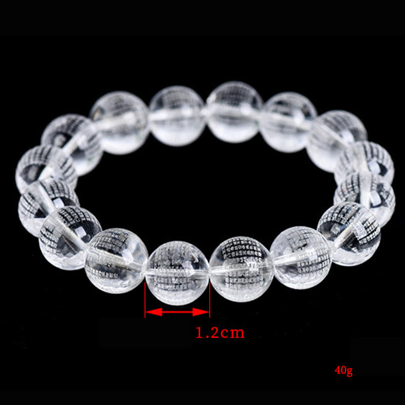 Braccialetto di protezione in cristallo bianco naturale Buddha Stones Heart Sutra