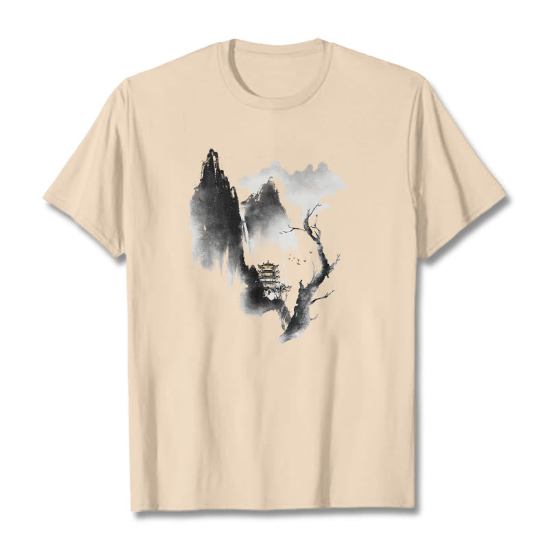 Maglietta con motivo Buddha Stones Pavilion Tree Geese Around The Mountains - Biscotto - 2XL - image 10