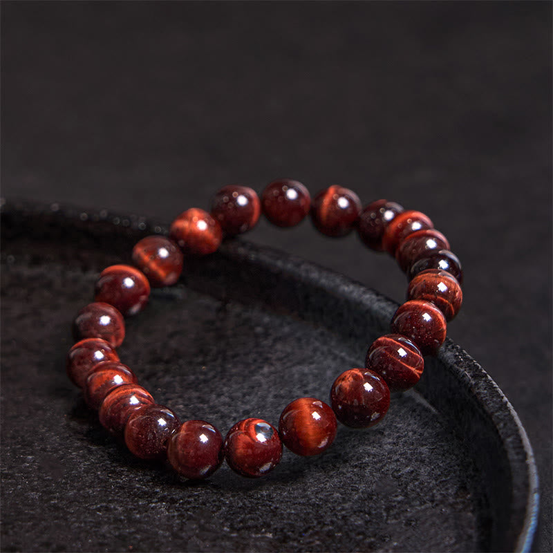 Buddha Stones Bracciale con perle curative in occhio di tigre naturale - image 1