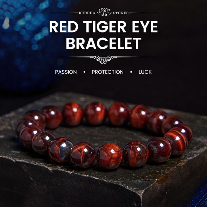 Buddha Stones Bracciale con perle curative in occhio di tigre naturale - 10 mm - image 9