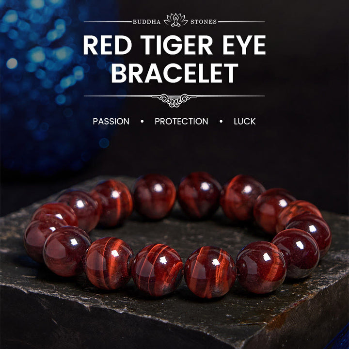Buddha Stones Bracciale con perle curative in occhio di tigre naturale - 12 mm - image 16