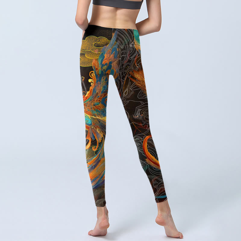 Leggings da palestra Buddha Stones Vibrant Phoenix da donna Pantaloni da yoga - image 6