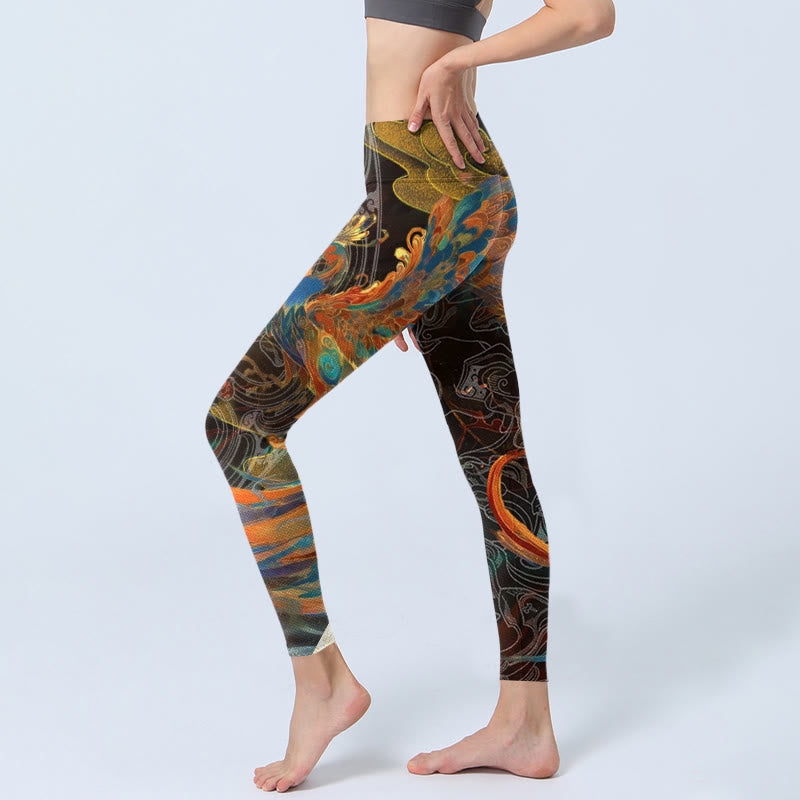 Leggings da palestra Buddha Stones Vibrant Phoenix da donna Pantaloni da yoga - image 3