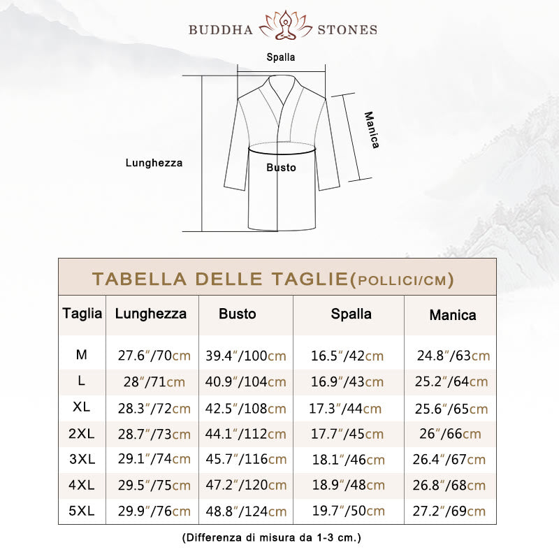 Buddha Stones Casual V-Neck Manica Lunga Camicia Lino Abbigliamento Uomo - image 5