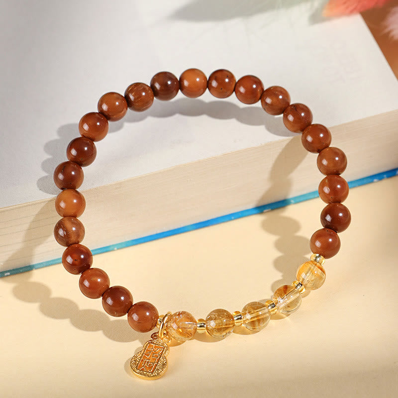 Bracciale Buddha Stones Green Phantom Citrine Rutilato Quarzo Super Seven Crystal Confidence Attract Wealth