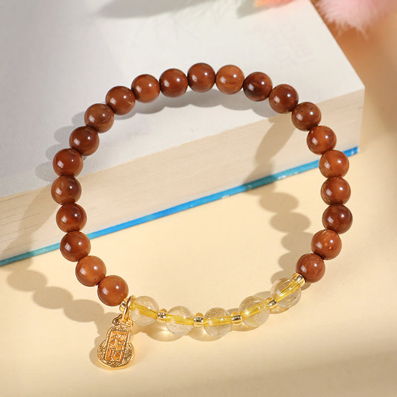 Bracciale Buddha Stones Green Phantom Citrine Rutilato Quarzo Super Seven Crystal Confidence Attract Wealth