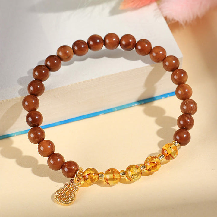 Bracciale Buddha Stones Green Phantom Citrine Rutilato Quarzo Super Seven Crystal Confidence Attract Wealth