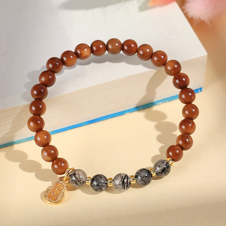 Bracciale Buddha Stones Green Phantom Citrine Rutilato Quarzo Super Seven Crystal Confidence Attract Wealth