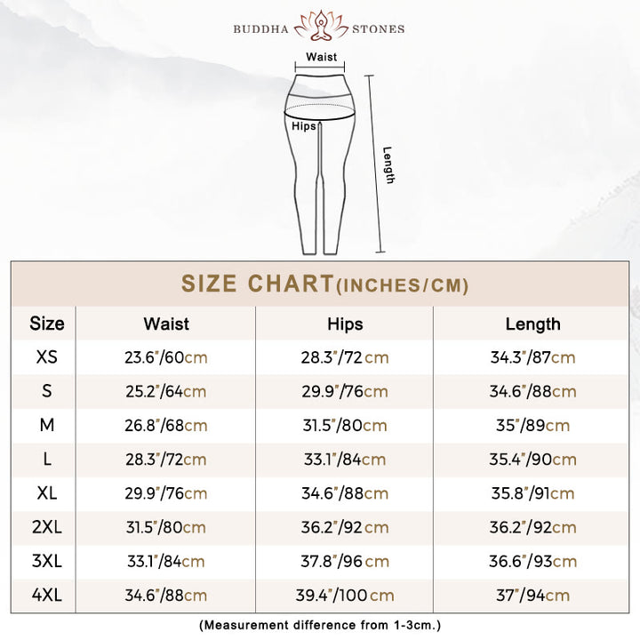 Leggings da yoga da donna con stampa di fiori rotondi bianchi Buddha Stones