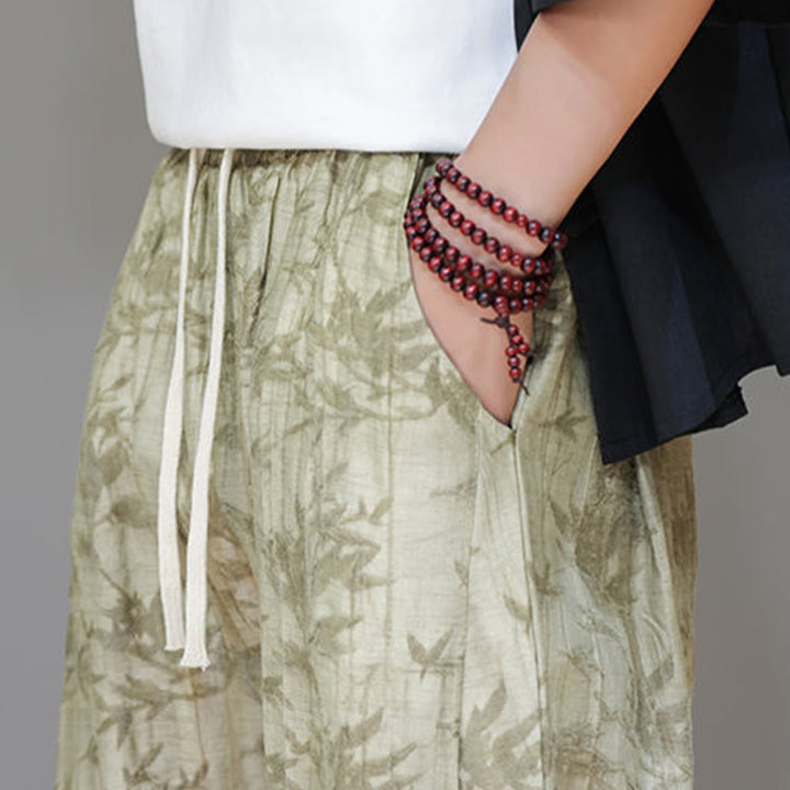 Pantaloni da uomo con coulisse e bottone alla caviglia in bambù Buddha Stones con tasche