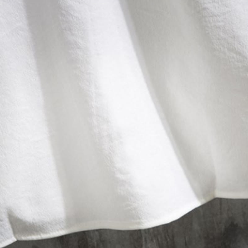 Camicia da uomo con maniche a tre quarti e bottoni frontali casual in tinta unita Buddha Stones - image 7